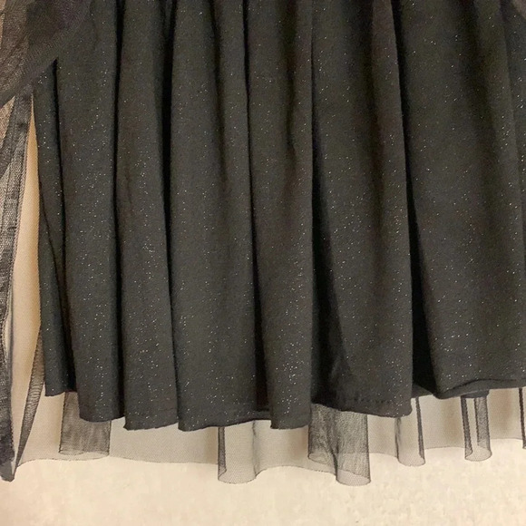 Jack by BB Dakota Black Tulle Silver Sparkle Elastic Waist Band Skirt Size Small - Picture 5 of 8